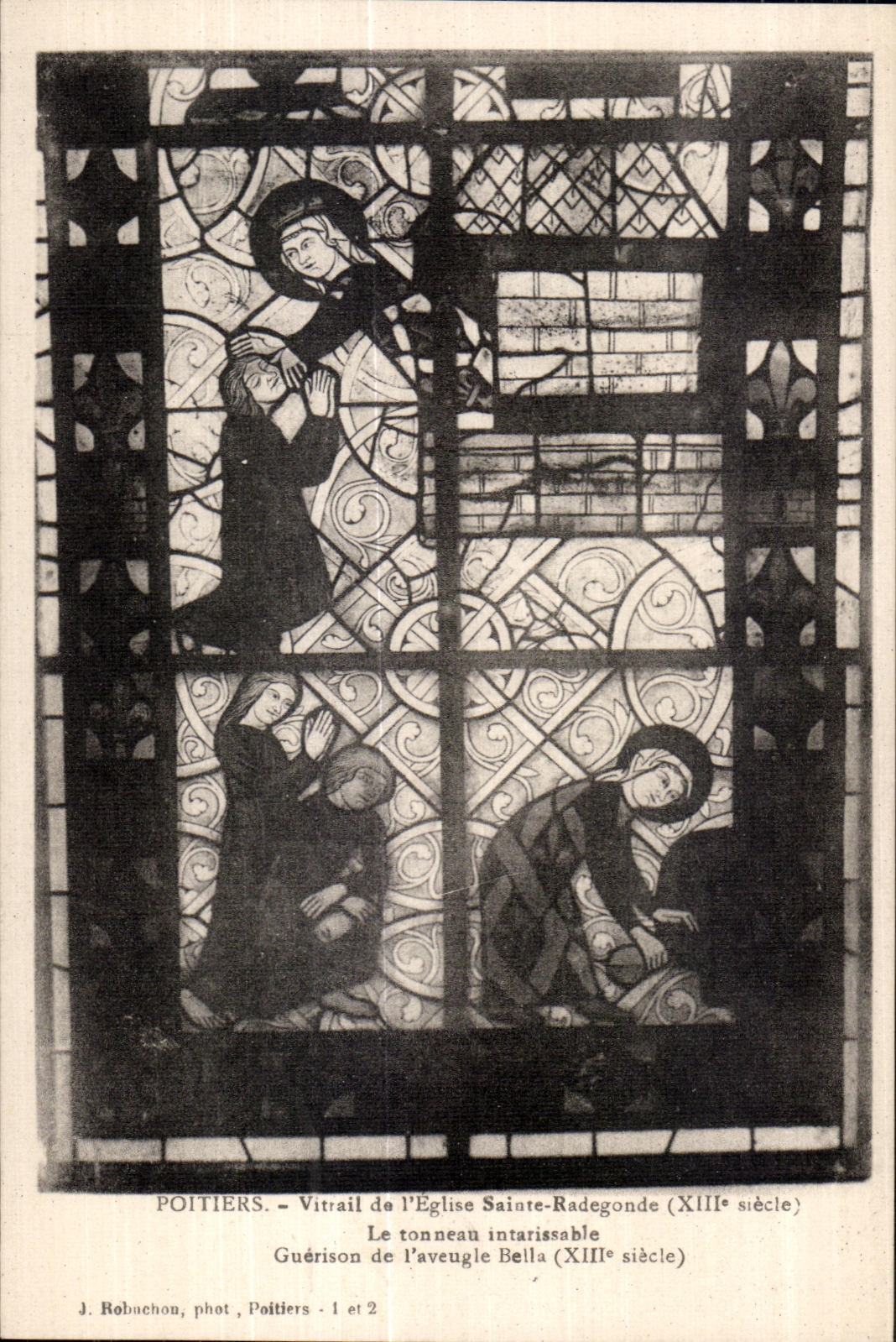 Poitiers — Vitrail de l'Église Sainte-Radegonde (XIIIe siècle) — J. Robuchon, phot. Poitiers