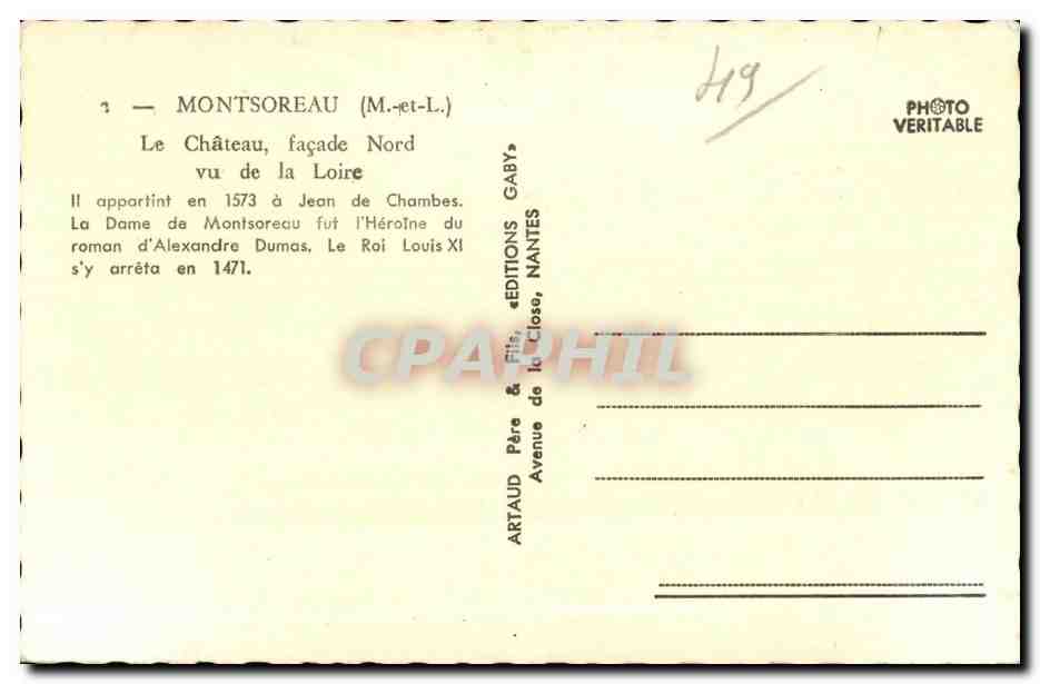 Montsoreau — Château, façade Nord vu de la Loire — Gaby — Reverso