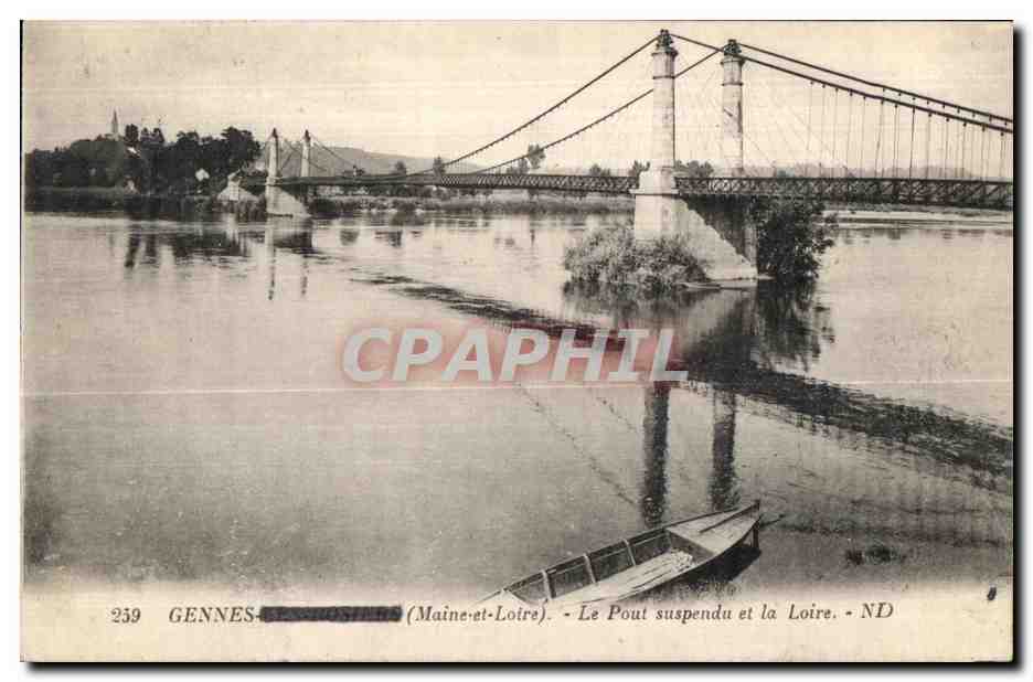 Gennnes-sur-Loire (Maine-et-Loire) — Le Pont suspendu et la Loire — n°259