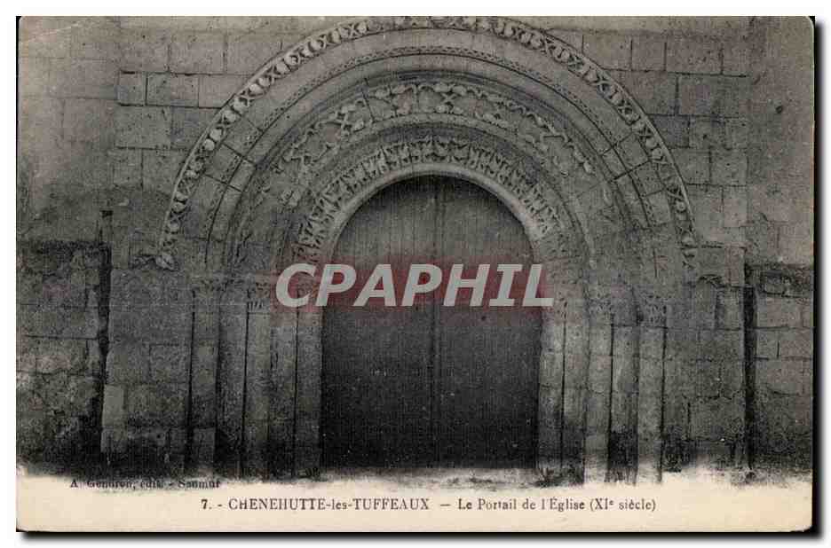 CPA Chenehutte les Tuffeaux Le Portail de I Eglise