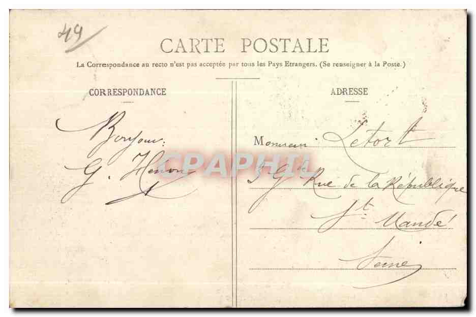 CPA Rochefort s/ Loire (M et L) Chatau de St Symphorien — Rückseite