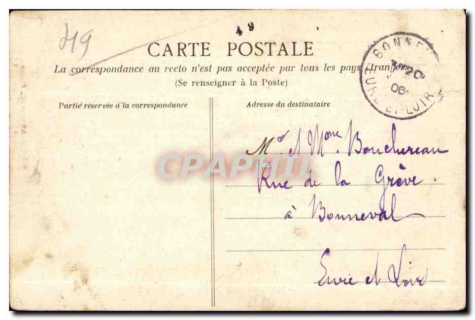 CPA Maulevrier (M et L) Au Chateau Le Perron — Rückseite