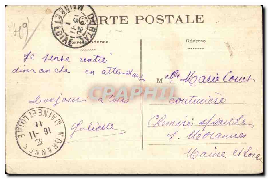 CPA Veue du Chasteau de Durestalle en Anjou appartenant a Mr Le Due de Eiencourt — Rückseite