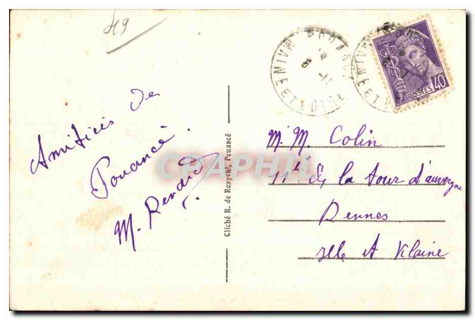 CPA Pouance (M et L) Entree du Chateau de Tresse — Rückseite