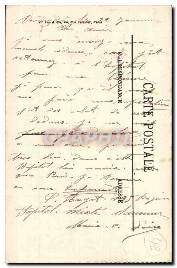 CPA Fontevrault (M et L) Ancienne Abbave du XI siecle Abside et Clocher (sud est) — Rückseite
