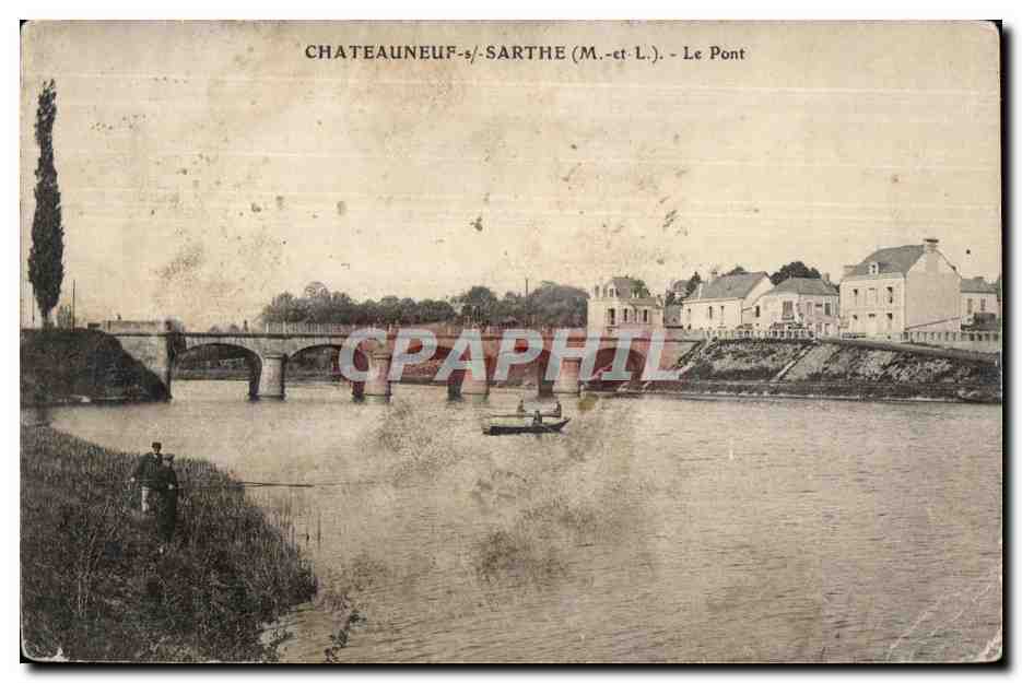 CPA Chateauneuf Sarthe (M et L) Le Pont