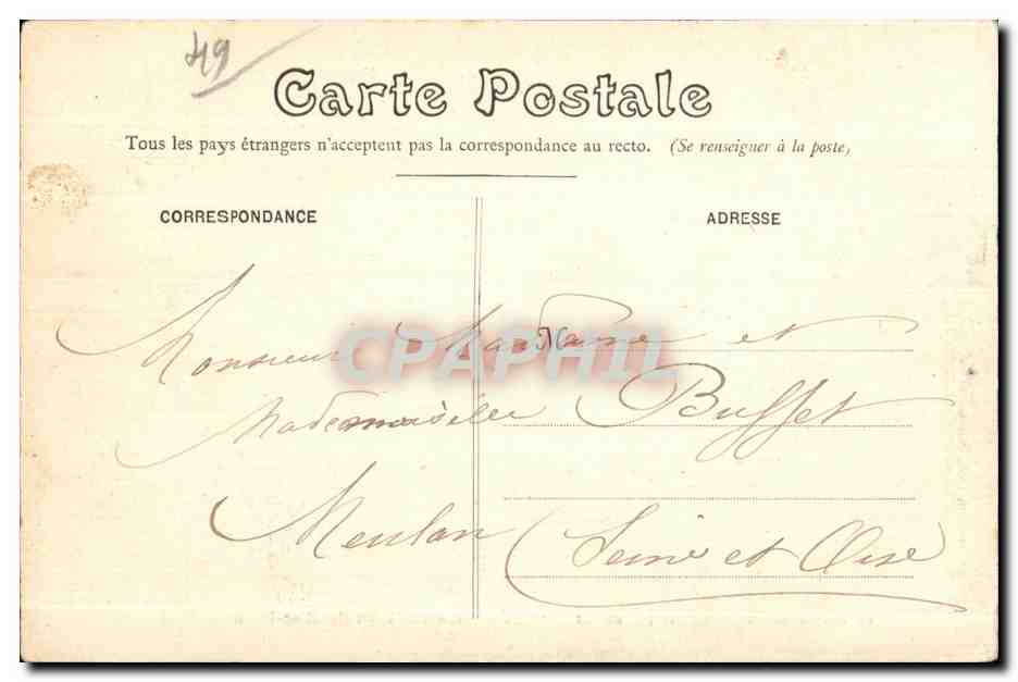 CPA Environs de Saumur (M et l) St Florent Chateau de Moc Baril — Rückseite