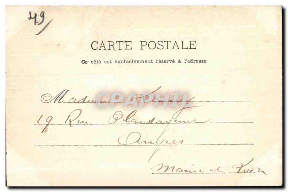 CPA Beaufort en Vallee Eglise Notre Dame Place Jeanne de Lavel — Rückseite