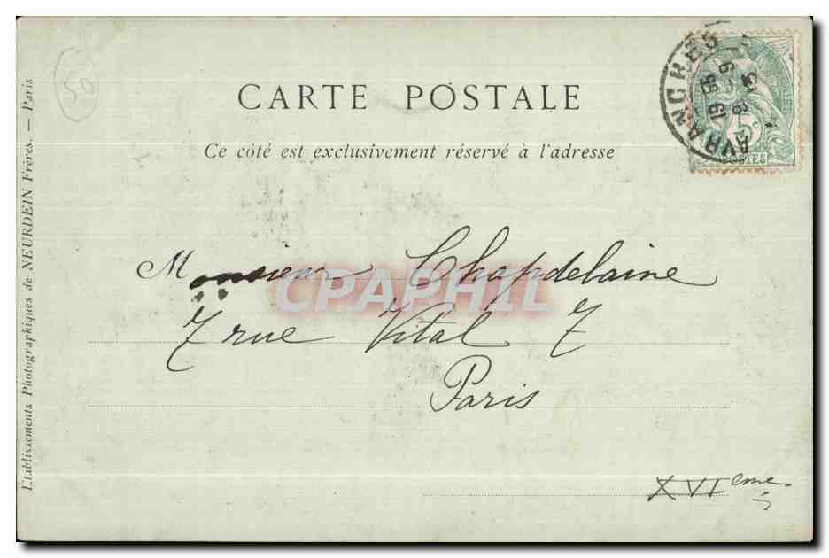 Avranches — Vue Générale de la Sée, Côté de la Route de Granville — ND Phot — Verso
