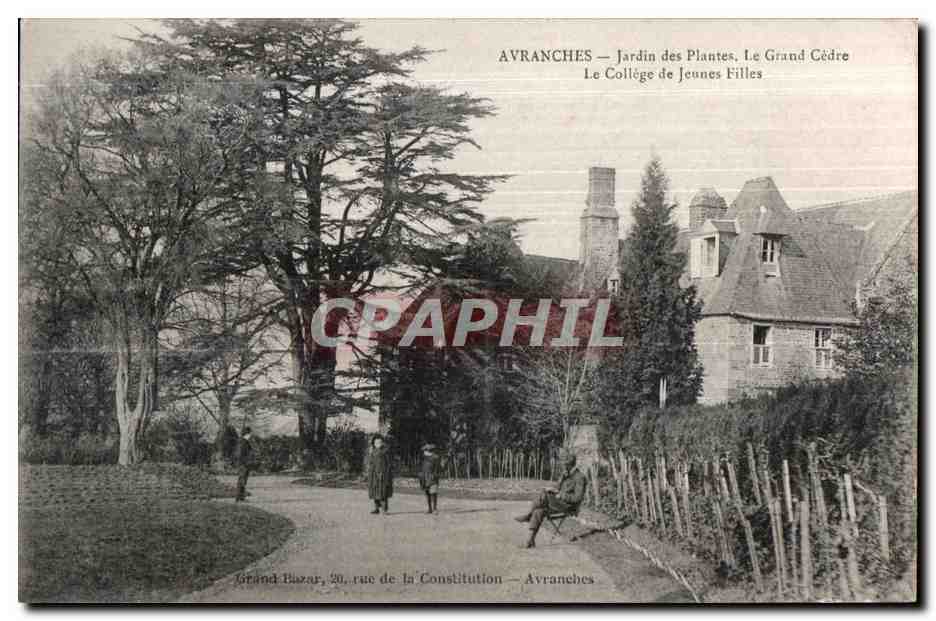 Avranches — Jardin des Plantes, Le Grand Cèdre — Le Collège de Jeunes Filles