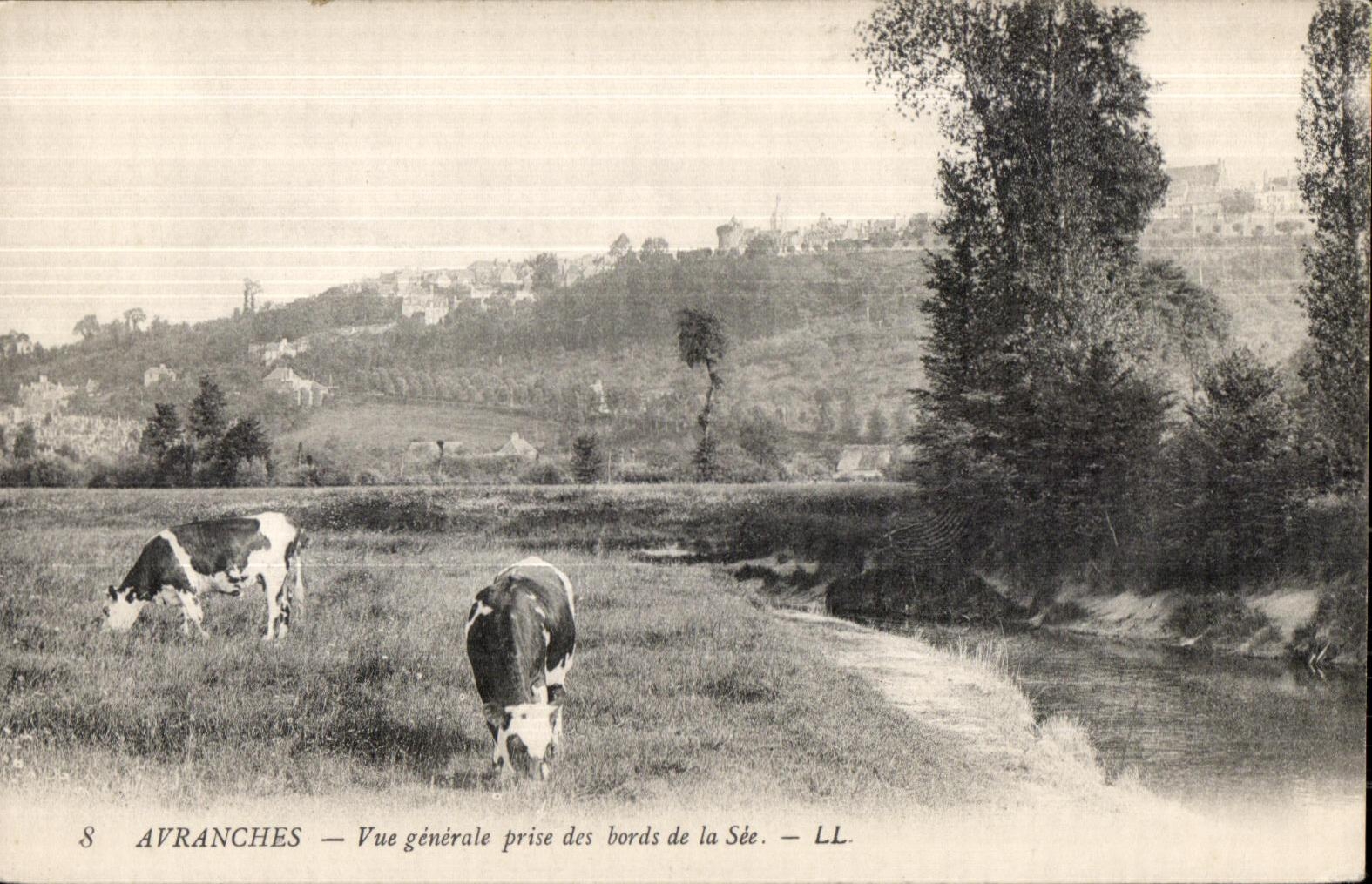 Avranches — Vue générale prise des bords de la Sée — LL.
