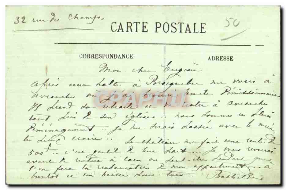 Avranches — Historische Steine von Heinrich II und Denkmal des französischen Gedenkens — Lib. Lechaplaïs — Rückseite
