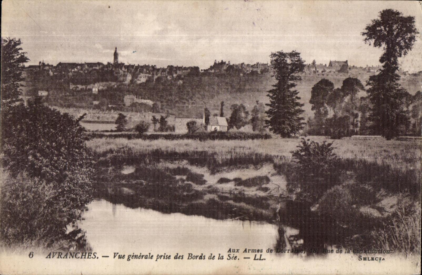 Avranches — Vue générale prise des Bords de la Sée — LL. — Sélecta