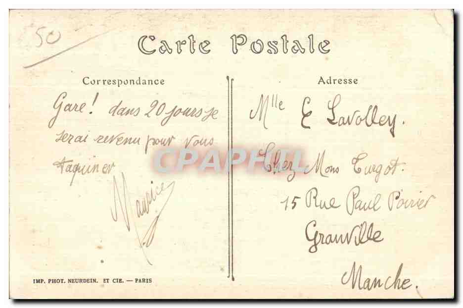 Avranches — Vue générale, prise de Saint-Jean — ND. Phot. — Rückseite