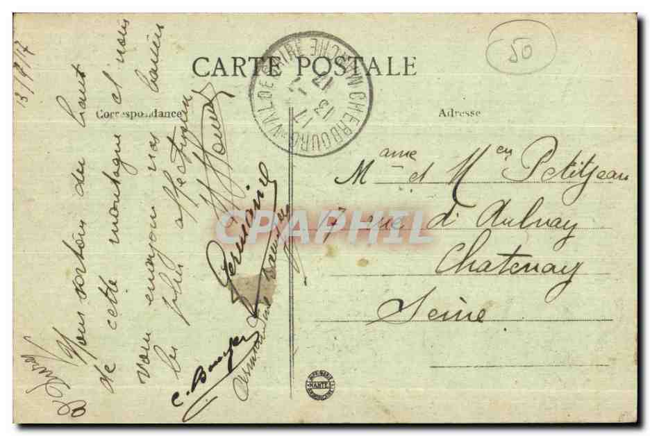 CPA Cherbourg La Montagne du Roule Enfants  — Rückseite