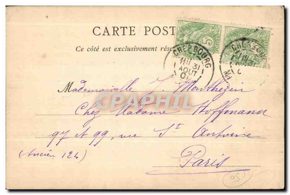 CPA Cherbourg L Etablissement des Bains de Mer — Rückseite