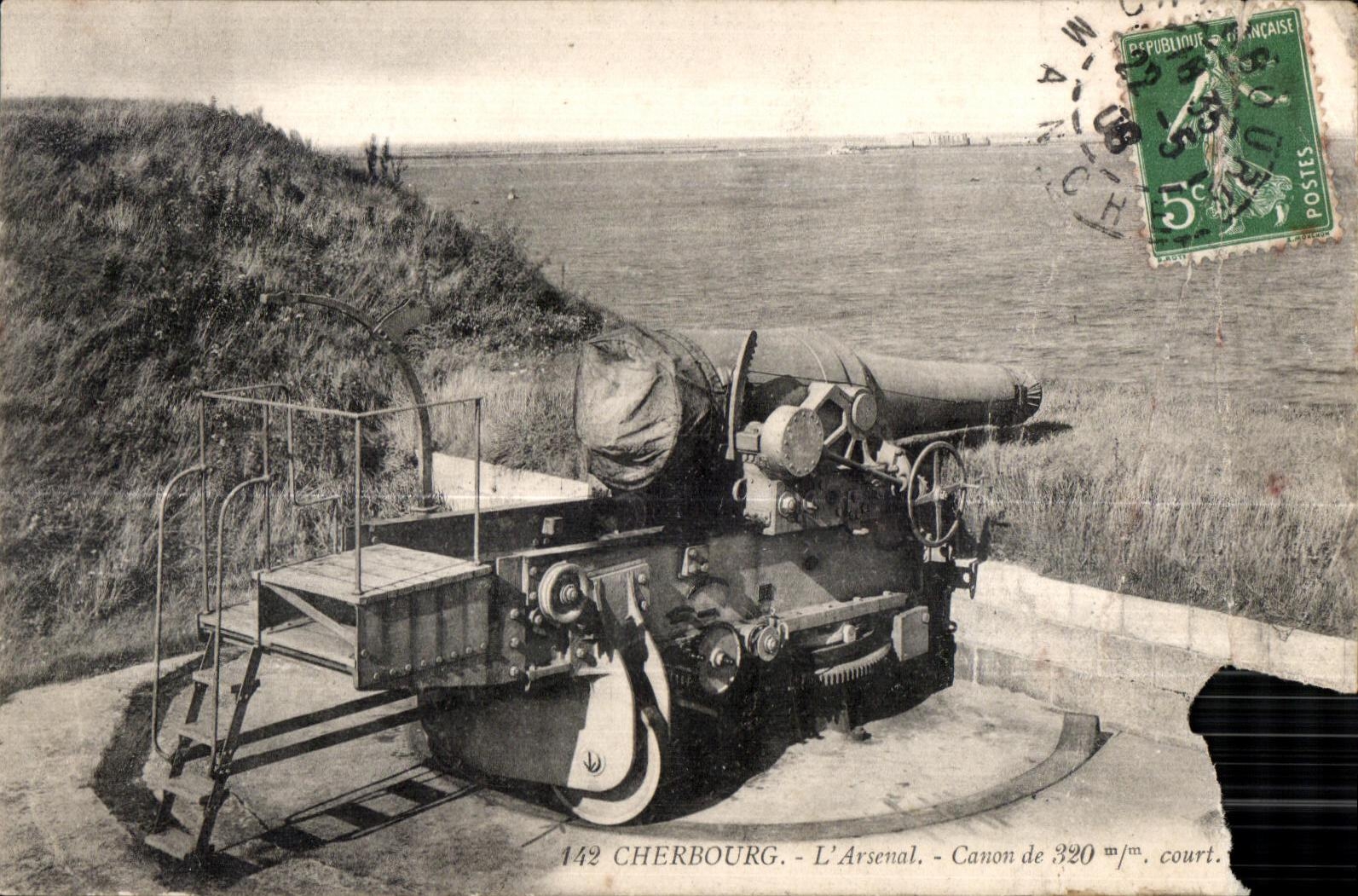 CPA Cherbourg L Arsenal Canon de 320 Militaria