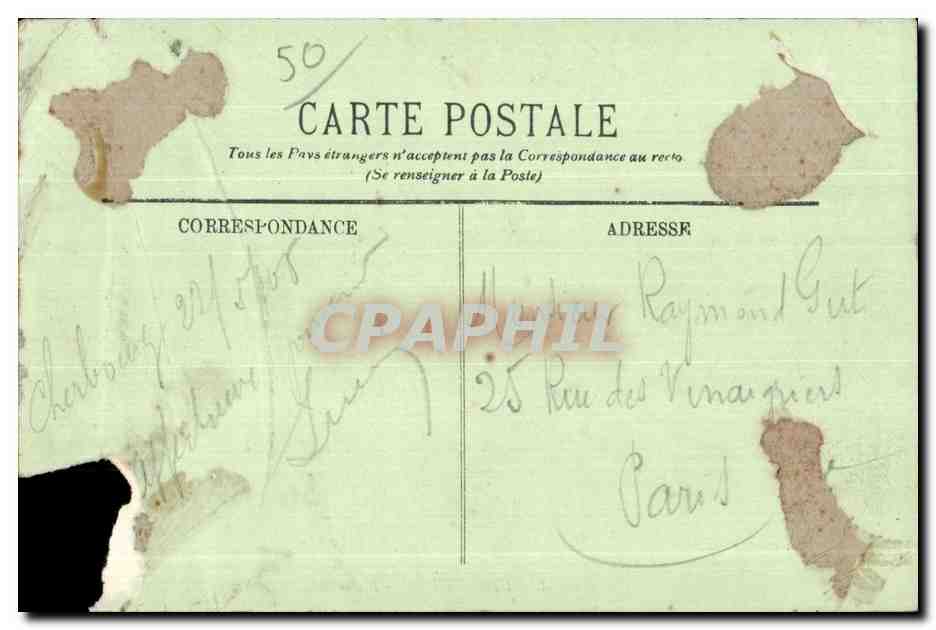 CPA Cherbourg L Arsenal Canon de 320 Militaria — Rückseite