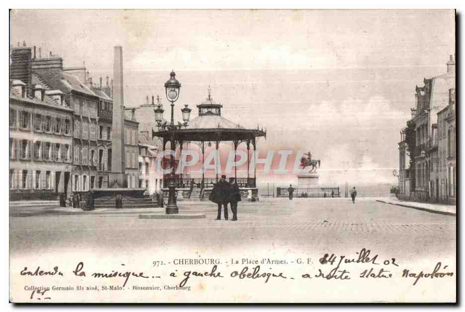 CPA Cherbourg La Place D Armes Napoleon 1er