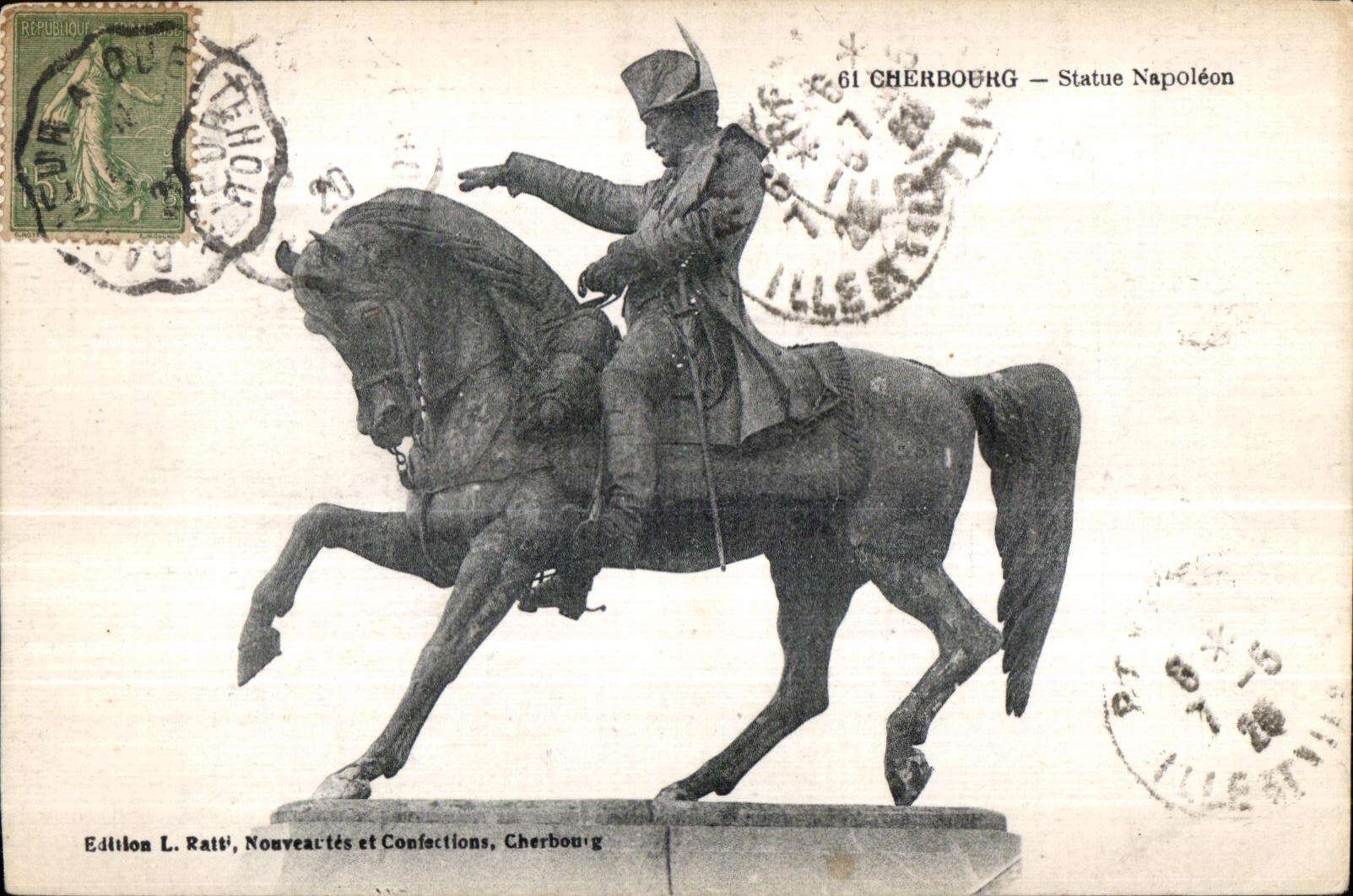 CPA Cherbourg Napoleon 1er Cheval Horse