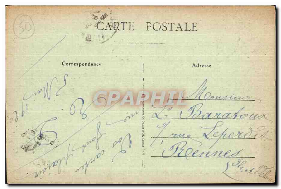 CPA Cherbourg Napoleon 1er Cheval Horse — Rückseite