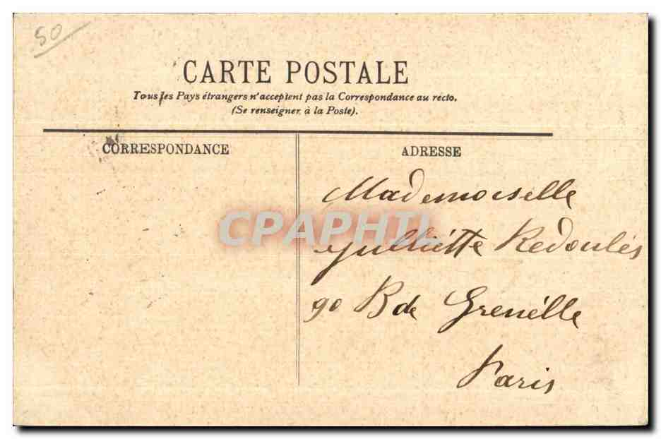 CPA Cherbourg Vue generale de la Ville et de Rade prise du la Moutagne dn Roule Bateaux  — Verso