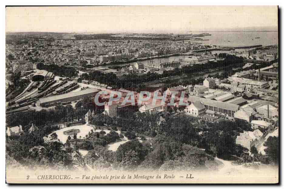 CPA Cherbourg vue generale prise de la Montagne du Roule