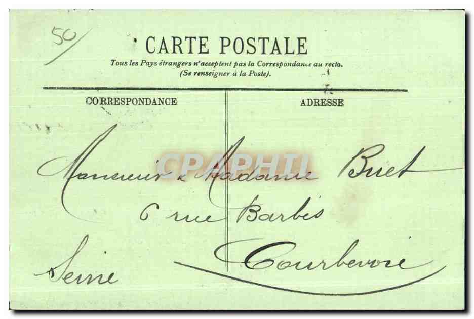 CPA Cherbourg Le Port et le Quai Caligny Bateaux  — Rückseite