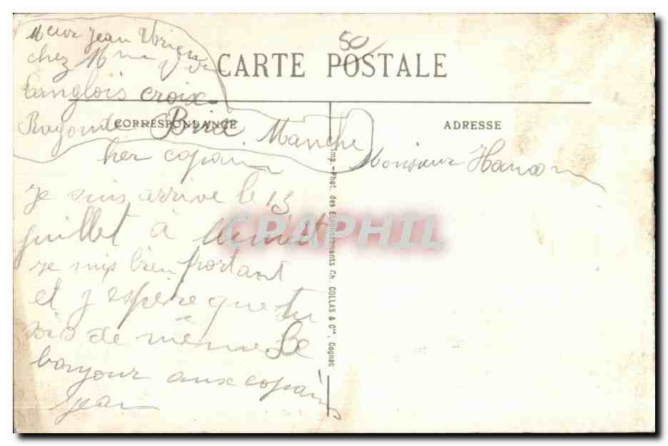 CPA Cherbourg Monument des Morts Militaria  — Rückseite