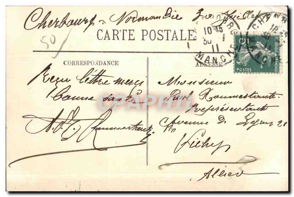CPA Cherbourg Arsenal De Souvenirs du Tombeau de Napoleon 1er — Rückseite