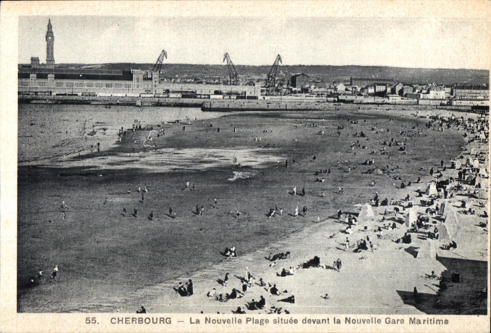 Cherbourg — La Nouvelle Plage située devant la Nouvelle Gare Maritime — A. Becquemin, n°55