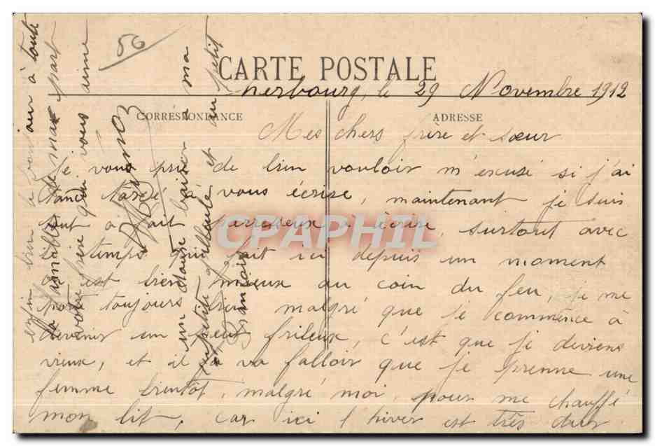 CPA Cherbourg Arsenal Maritime La Defense Mobile Bateaux  — Rückseite