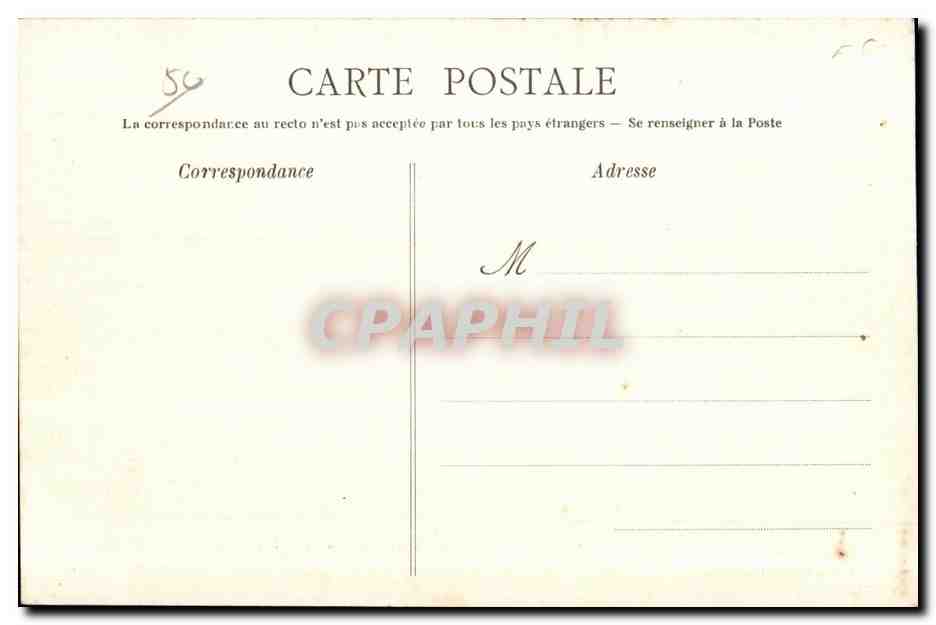 Cherbourg — Le bassin du Commerce et la montagne du Roule — Édition de la Maison Pigeon — Verso