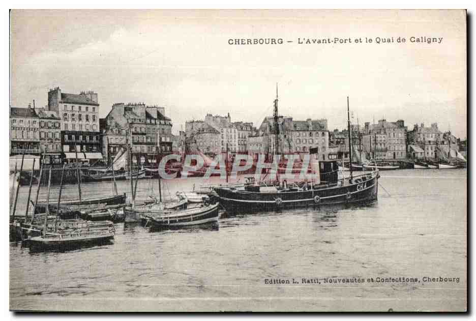 Cherbourg — Der Hafen und der Kai von Caligny — Edition L. Ratti, Neuheiten und Konfektionen, Cherbourg