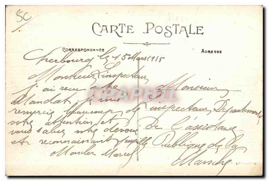 CPA Cherbourg Vue generale de la Ville et de la Rade Bateaux  — Rückseite