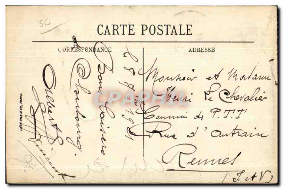 CPA Cherbourg La Batterie de Salut et la Rade Bateaux  — Verso