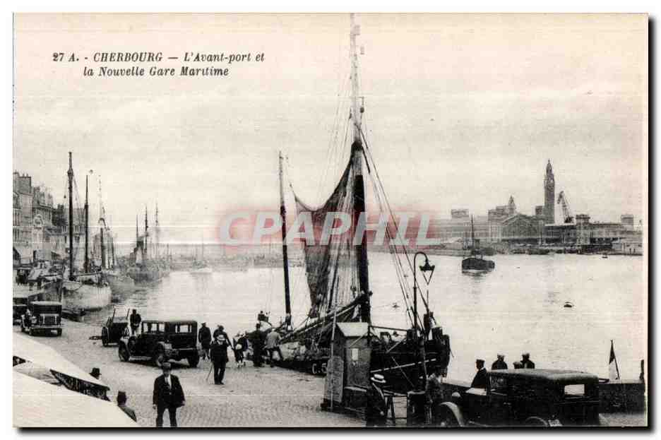 Cherbourg — L'Avant-port et la Nouvelle Gare Maritime — A. Becquemin, Éditeur Cherbourg