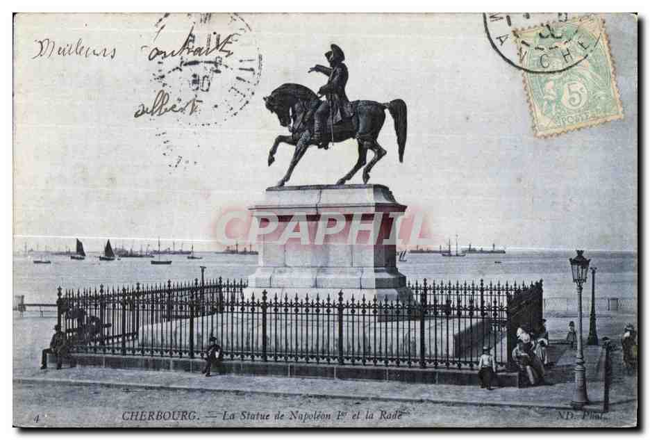 CPA Cherbourg La Statue de Napoleon 1er Cheval Horse