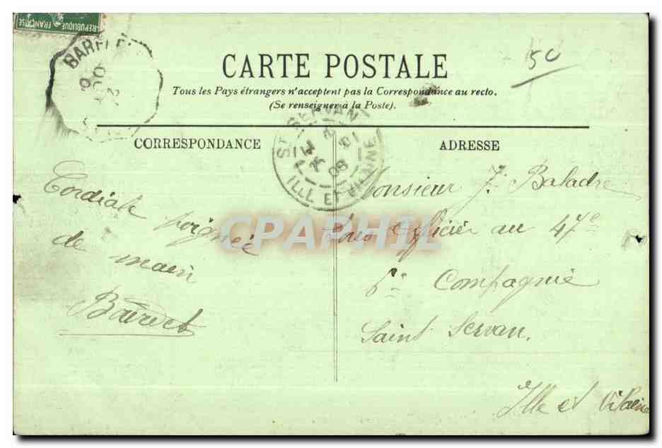 CPA Cherbourg Le Belier Contre Torpilleur Bateau Guerre — Rückseite