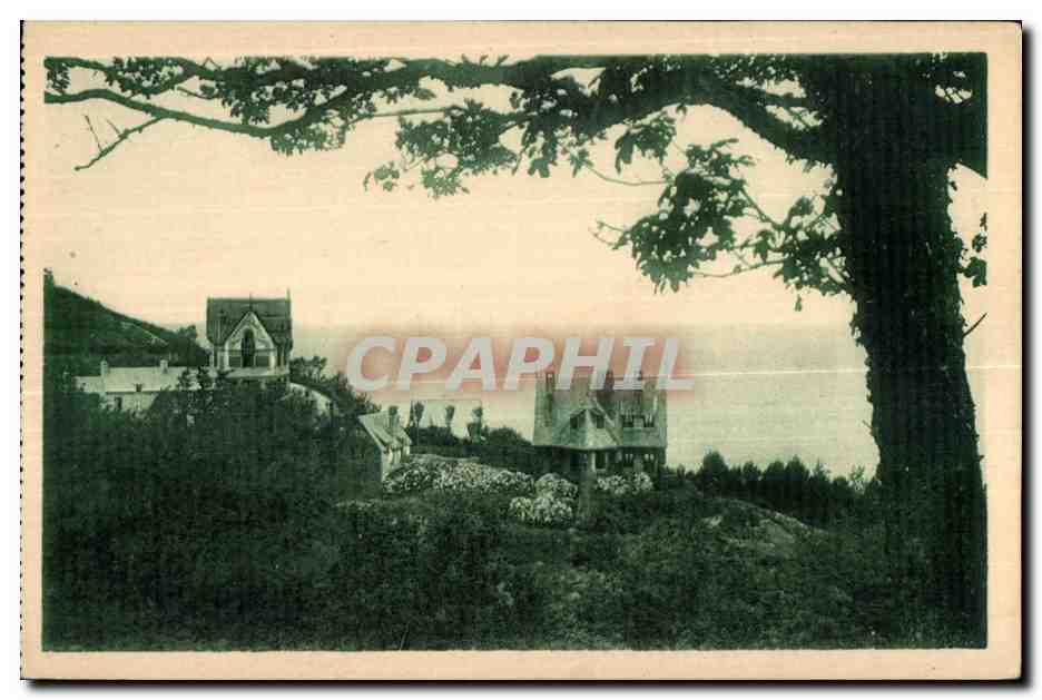 CPA Environs de Cherbourg Landemer La Roche Airel I Hotel Millet et la Mer