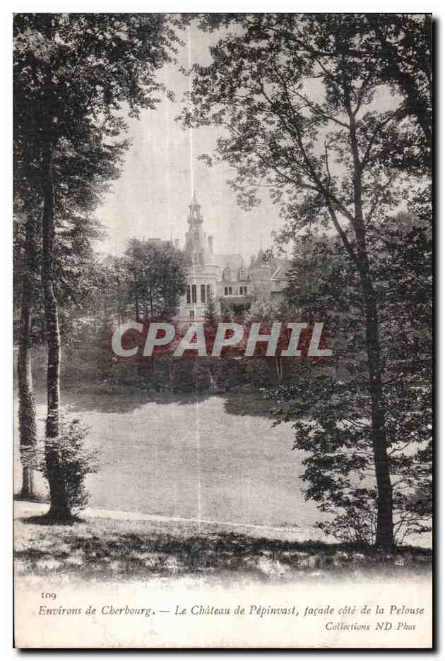 CPA Environs de Cherbourg Le Chateau de Pepinvast facade cote de la Pelouse 