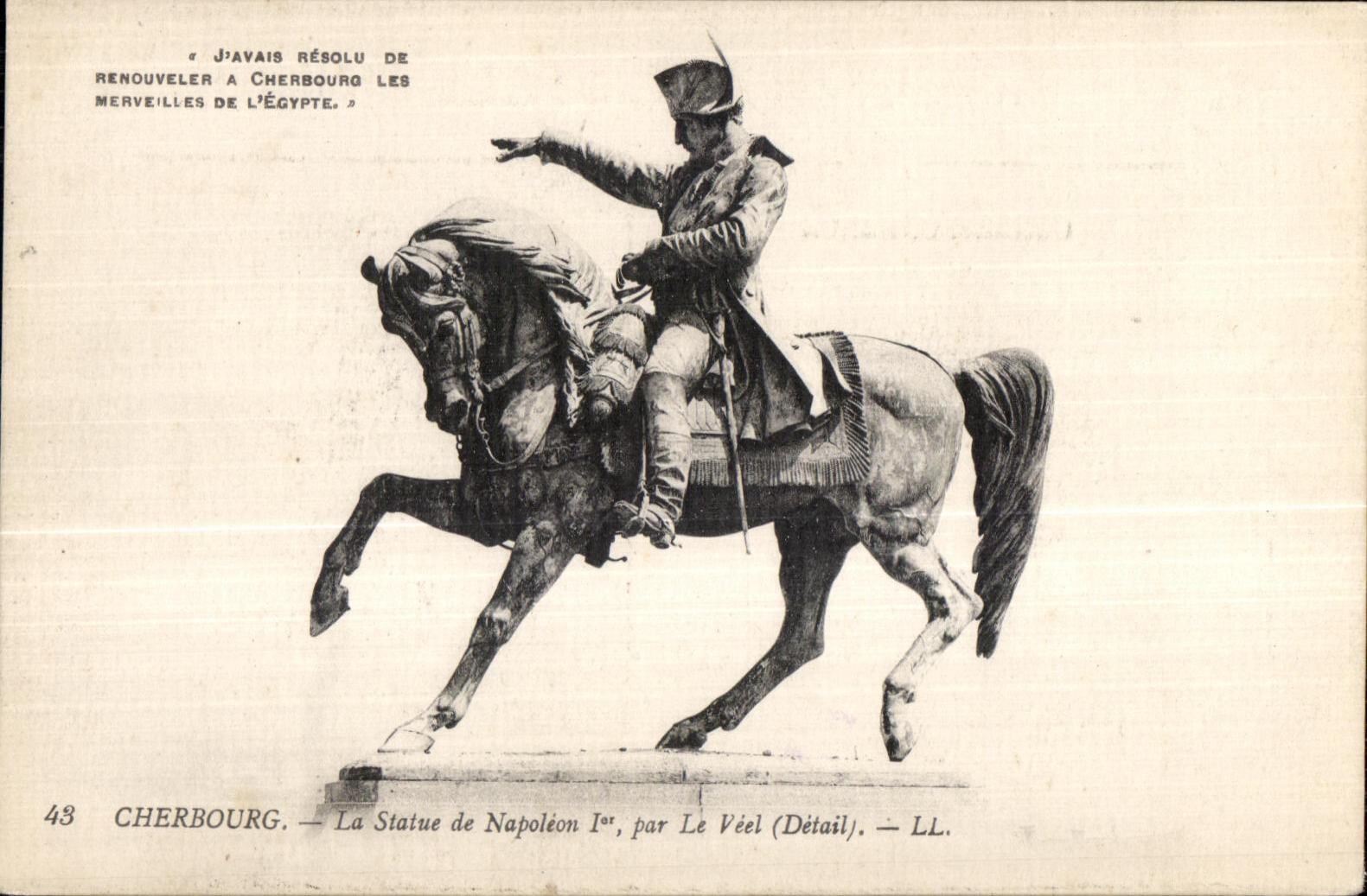 CPA Cherbourg la Statue de Napoleon Par le Veel (Detail) Cheval Horse