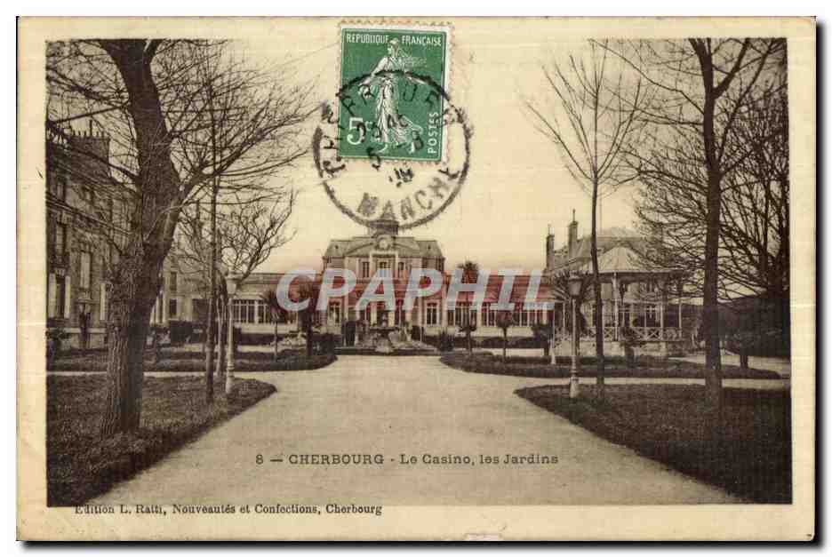 CPA Cherbourg Le Casino les Jardins