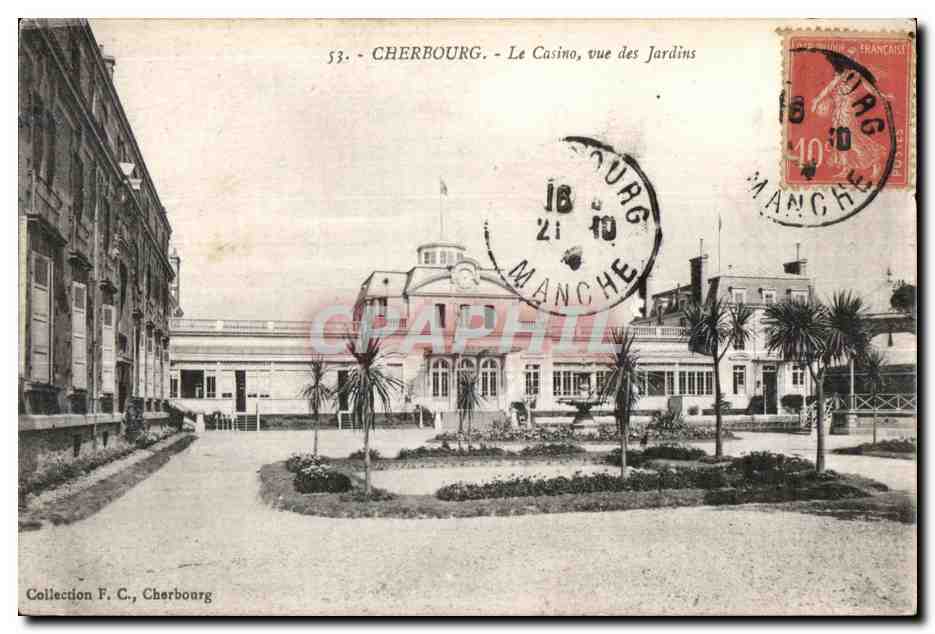 CPA Cherbourg Le Casino vue des Jardins