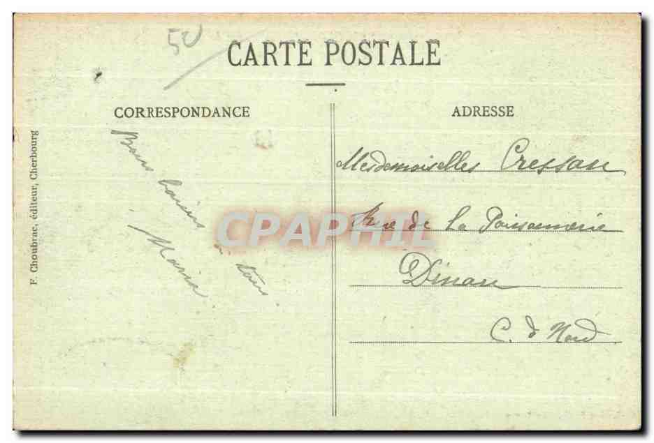CPA Cherbourg Le Casino vue des Jardins — Rückseite