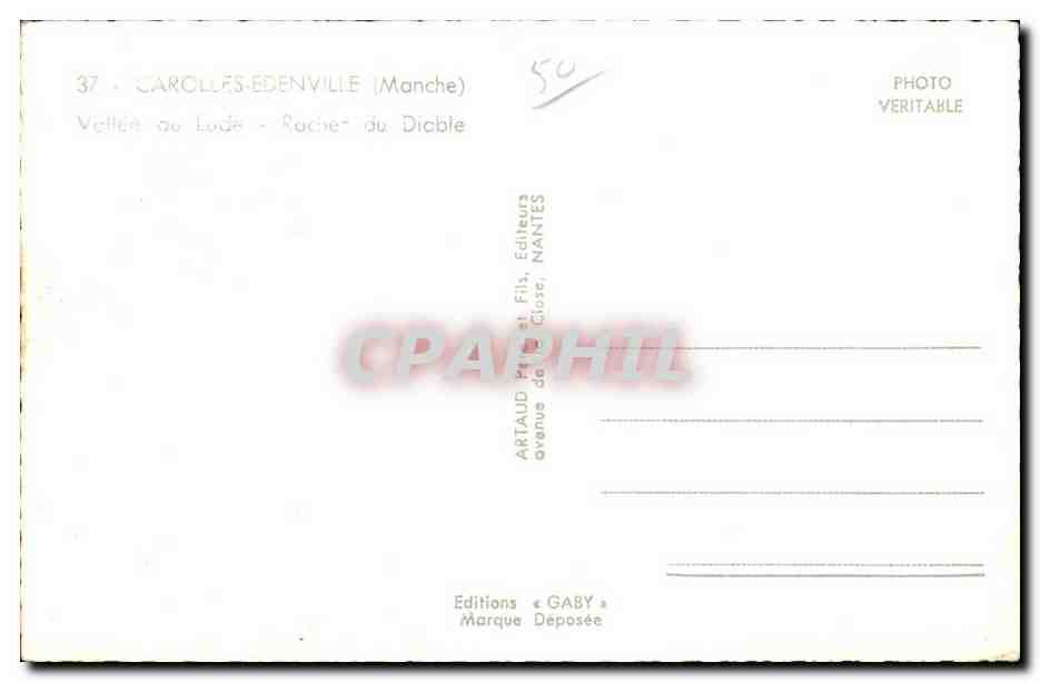 CPSM Carolles Edenville (Manche) Vallee Roche du Diable — Rückseite