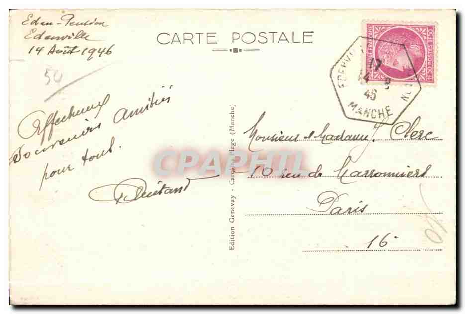 Carolles-Plage — Vallée des Peintres — Éditeur X.O. 764 — Verso