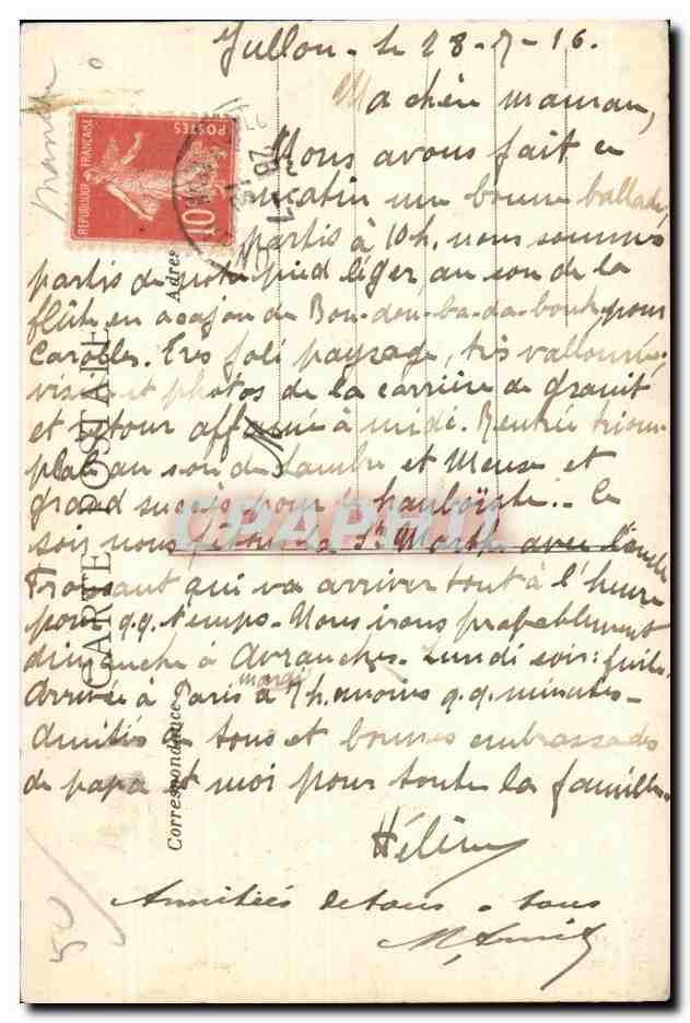 CPA Carolles Le Pont du Crapeux — Rückseite