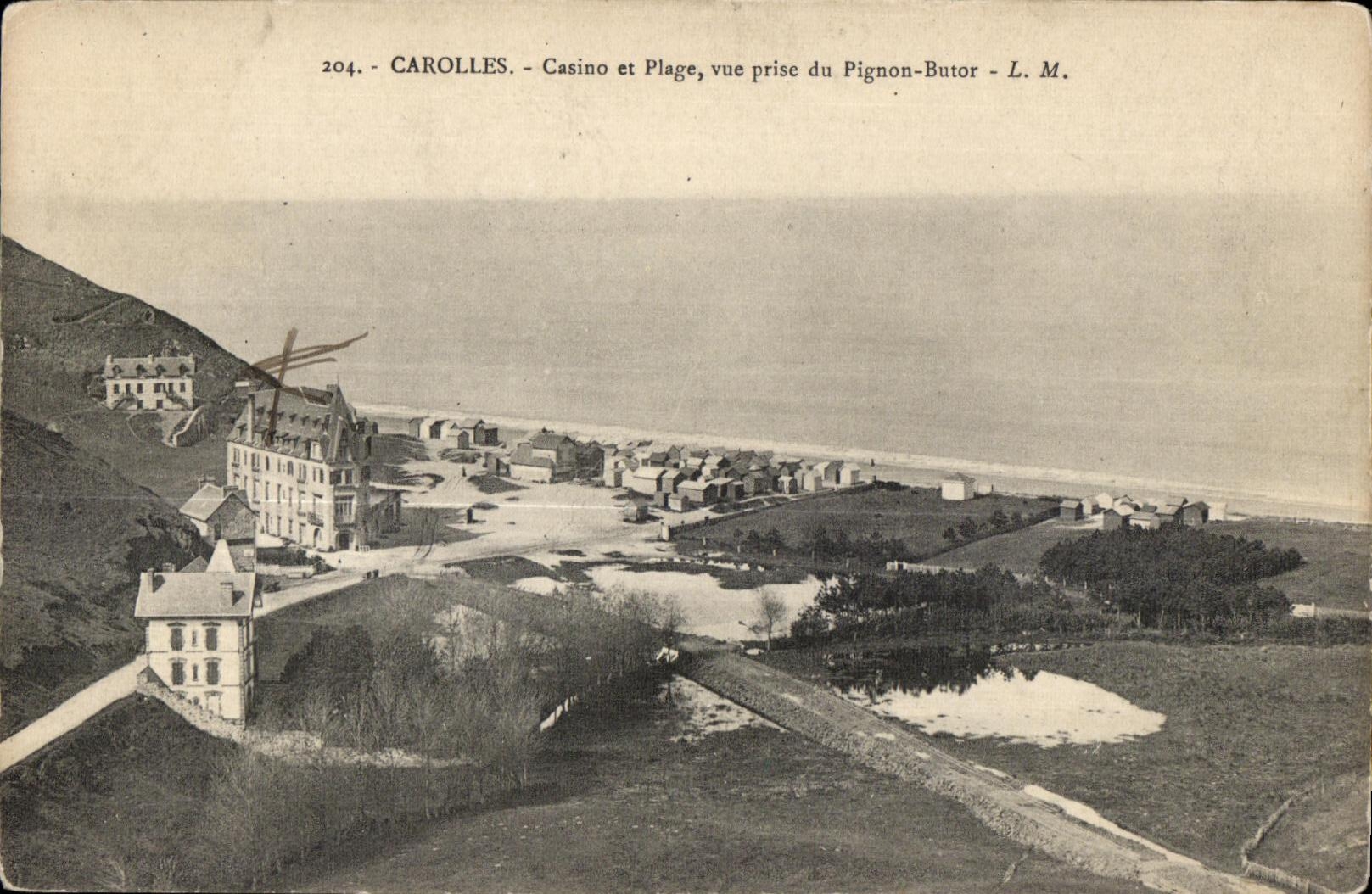 Carolles - Casino et Plage, vue prise du Pignon-Butor - L. M.