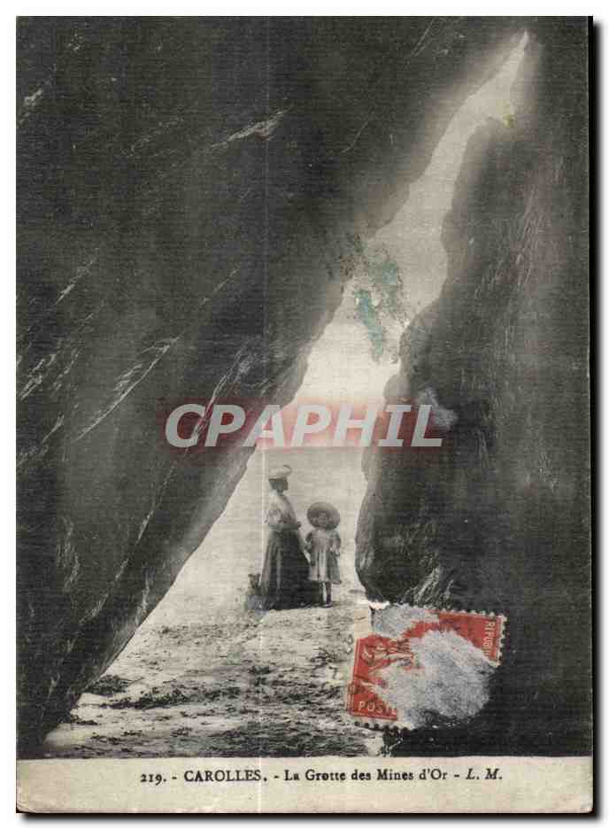 CPA Carolles La Grotte des Mines d Or Enfant